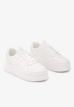 Białe Casualowe Sneakersy Vices na Niskiej Platformie Torila