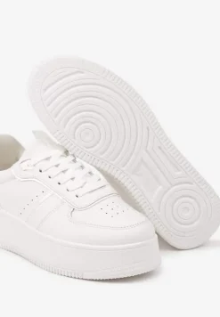 Białe Casualowe Sneakersy Vices na Niskiej Platformie Torila