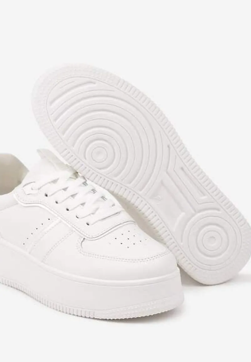 Białe Casualowe Sneakersy Vices na Niskiej Platformie Torila