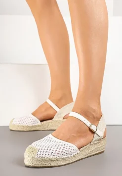 Białe Espadryle Siateczkowe na Podeszwie z Plecionki Alianara
