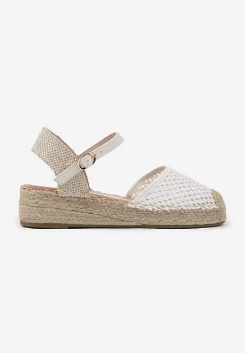 Białe Espadryle Siateczkowe na Podeszwie z Plecionki Alianara