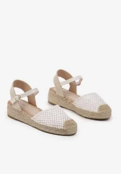 Białe Espadryle Siateczkowe na Podeszwie z Plecionki Alianara