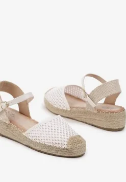 Białe Espadryle Siateczkowe na Podeszwie z Plecionki Alianara
