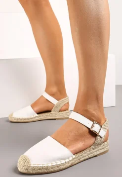 Białe Espadryle Udekorowane Plecionką Titanias