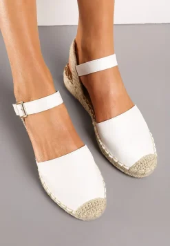 Białe Espadryle Udekorowane Plecionką Titanias