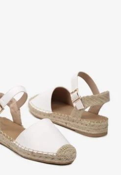 Białe Espadryle Udekorowane Plecionką Titanias