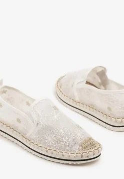 Białe Espadryle z Ozdobną Plecionką Eranoria