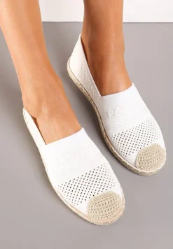 Białe Espadryle z Plecioną Cholewką przed Kostkę Mokosa