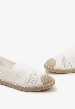 Białe Espadryle z Plecioną Cholewką przed Kostkę Mokosa