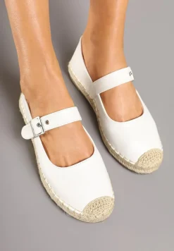 Białe Espadryle z Plecionką i Paskiem Galvesis