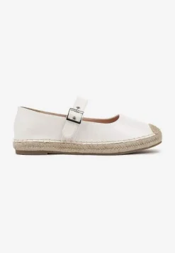 Białe Espadryle z Plecionką i Paskiem Galvesis