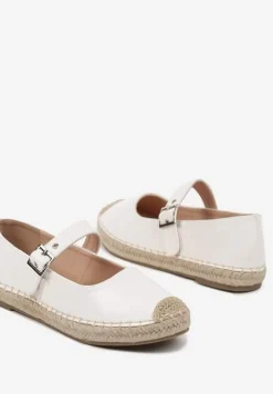 Białe Espadryle z Plecionką i Paskiem Galvesis