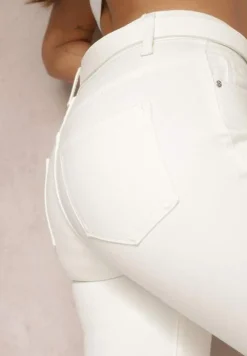 Białe Jeansy o Dopasowanym Fasonie Skinny Vlegge