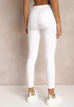 Białe Jeansy Skinny z Efektem Push Up Karinali