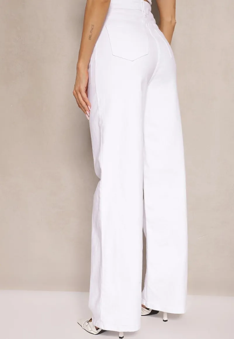Białe Jeansy Szerokie Phririope