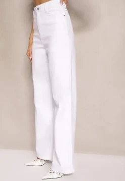 Białe Jeansy Szerokie Phririope