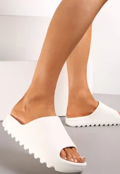 Białe Klapki z Pianki z Odkrytym Noskiem Birea