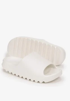 Białe Klapki z Pianki z Odkrytym Noskiem Birea
