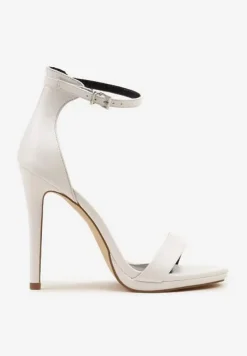 Białe Klasyczne Sandały na Szpilce Natifine