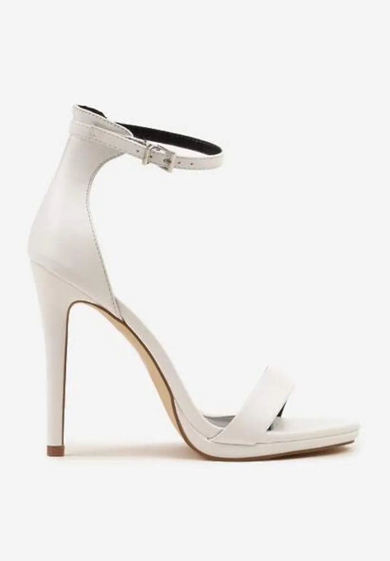 Białe Klasyczne Sandały na Szpilce Natifine