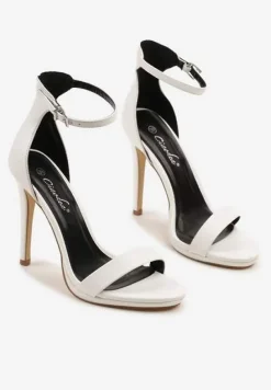 Białe Klasyczne Sandały na Szpilce Natifine