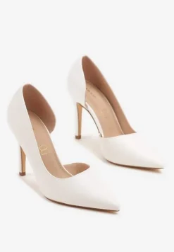 Białe Klasyczne Szpilki Vices z Wkładką z Naturalnej Skóry Norelis