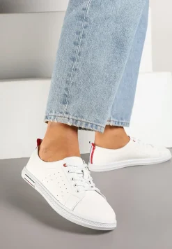 Białe Klasyczne Tenisówki Skórzane Valavia