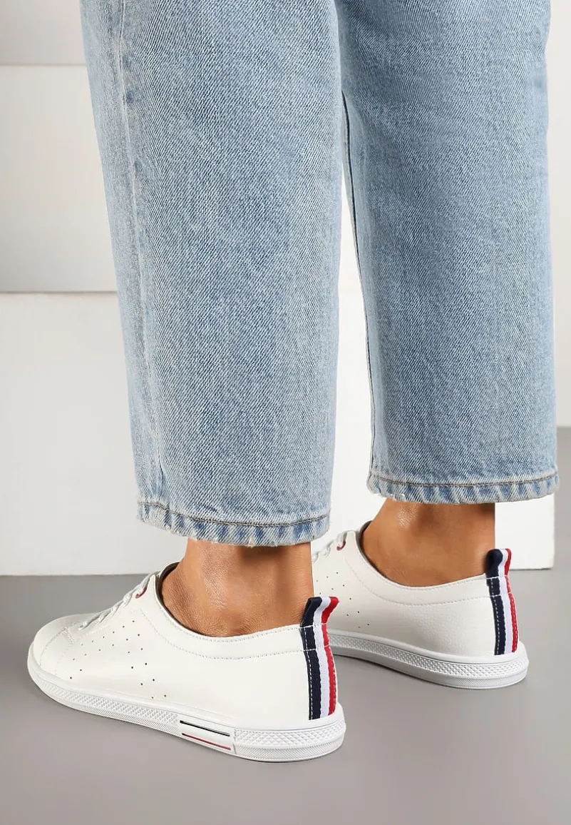 Białe Klasyczne Tenisówki Skórzane Valavia