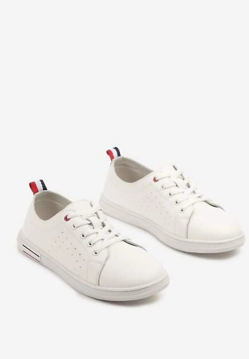 Białe Klasyczne Tenisówki Skórzane Valavia