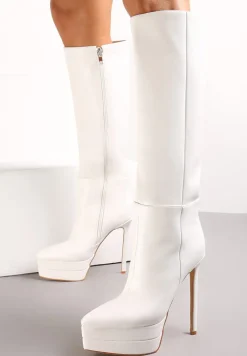 Białe Kozaki przed Kolano na Platformie i Szpilce Hezoppe