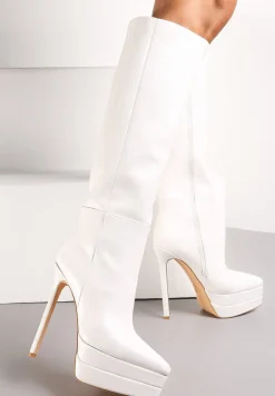 Białe Kozaki przed Kolano na Platformie i Szpilce Hezoppe