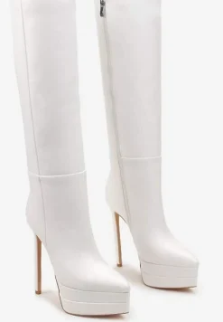 Białe Kozaki przed Kolano na Platformie i Szpilce Hezoppe