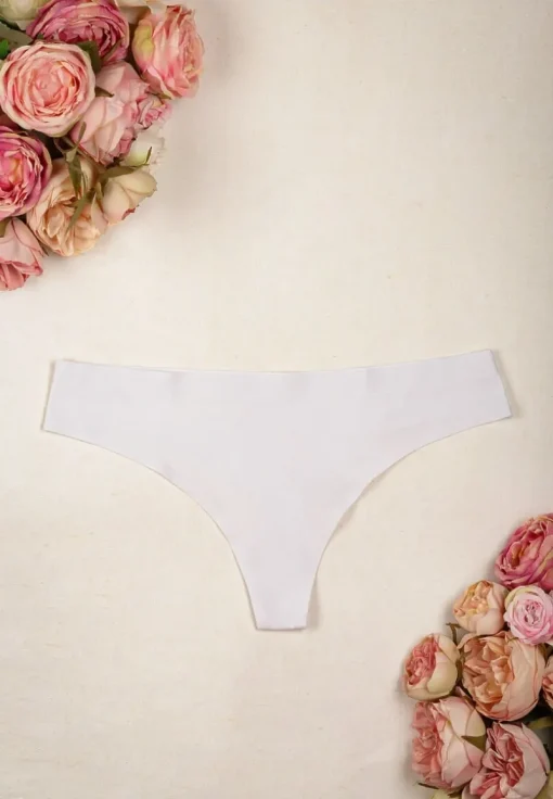 Białe Majtki Tangi Low Waist Zaqueline