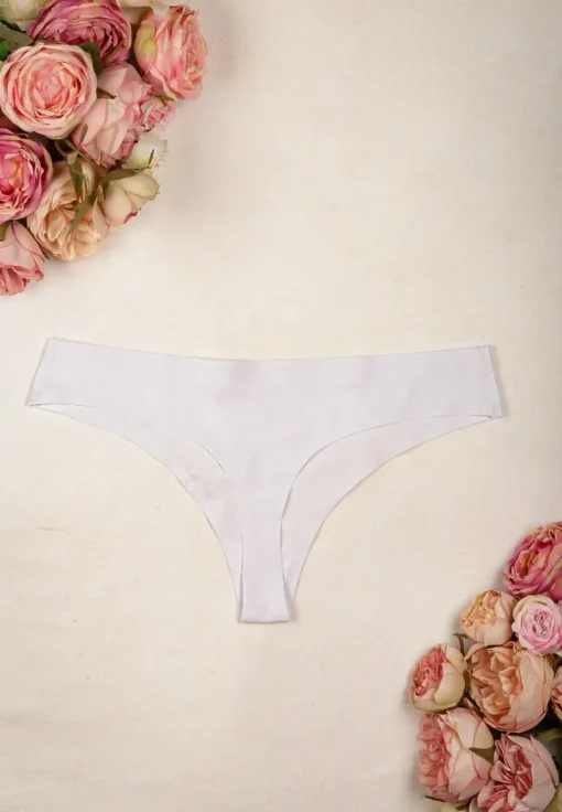 Białe Majtki Tangi Low Waist Zaqueline