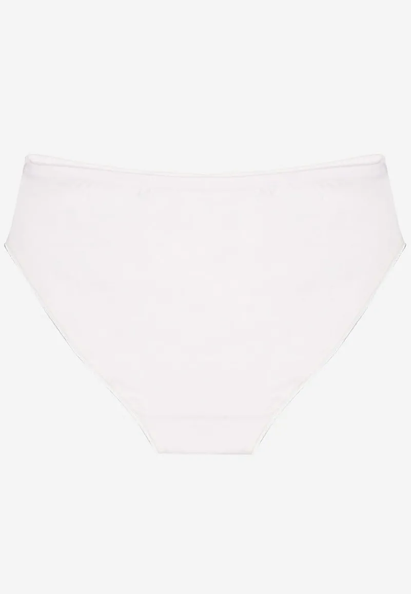 Białe Majtki z Bawełny Figi Ozdobione Koronką Talirinae