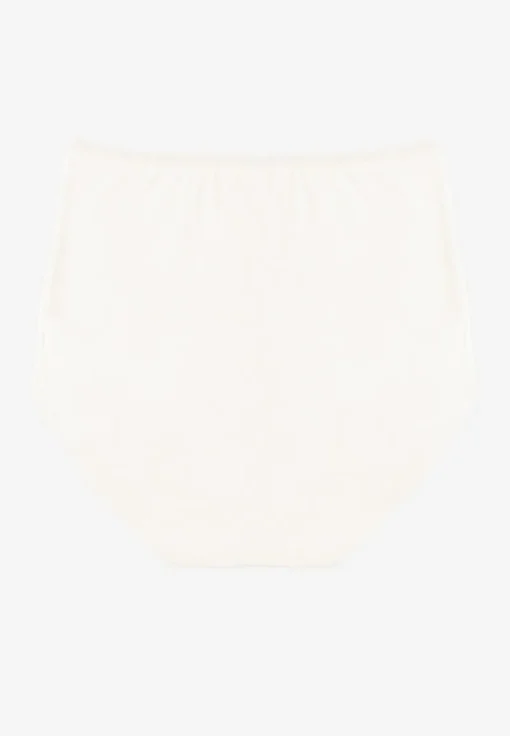Białe Modelujące Majtki z Bawełny High Waist Nilionea