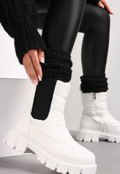 Białe Śniegowce Pikowane z Elastyczną Wstawką Erdrigu