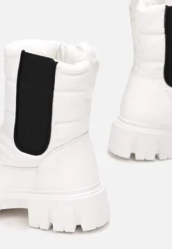 Białe Śniegowce Pikowane z Elastyczną Wstawką Erdrigu