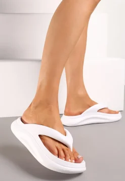 Białe Piankowe Klapki Japonki w Streetwearowym Stylu Panoli