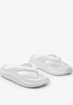 Białe Piankowe Klapki Japonki w Streetwearowym Stylu Panoli