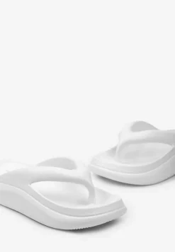 Białe Piankowe Klapki Japonki w Streetwearowym Stylu Panoli