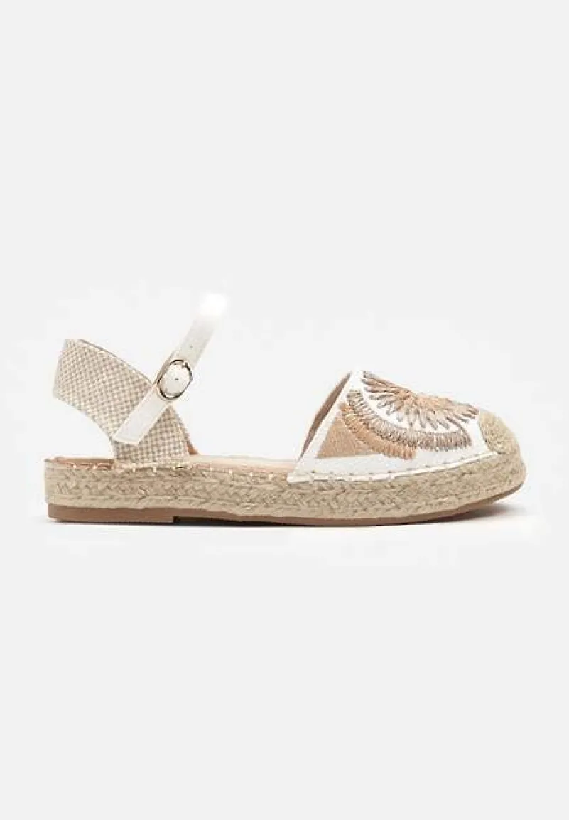 Białe Plecione Sandały Typu Espadryle z Odkrytą Piętą Morilya