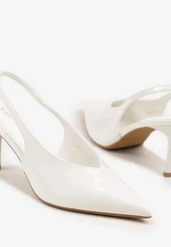 Białe Sandały Slingback Vices na Obcasie Typu Szpilka Tilionea