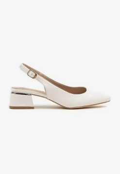 Białe Sandały Vices Slingback ze Skórzaną Wkładką Ciarissa