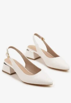 Białe Sandały Vices Slingback ze Skórzaną Wkładką Ciarissa