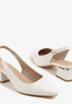 Białe Sandały Vices Slingback ze Skórzaną Wkładką Ciarissa