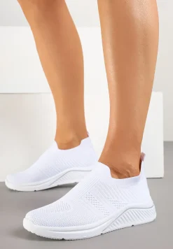 Białe Siateczkowe Buty Sportowe Sneakersy o Wsuwanym Fasonie Niltewi
