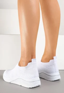 Białe Siateczkowe Buty Sportowe Sneakersy o Wsuwanym Fasonie Niltewi