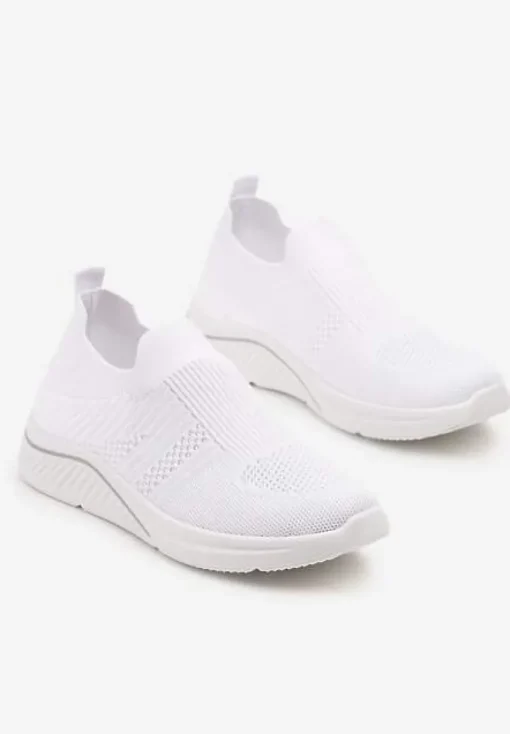 Białe Siateczkowe Buty Sportowe Sneakersy o Wsuwanym Fasonie Niltewi