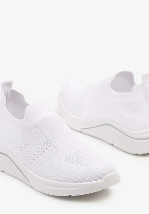 Białe Siateczkowe Buty Sportowe Sneakersy o Wsuwanym Fasonie Niltewi